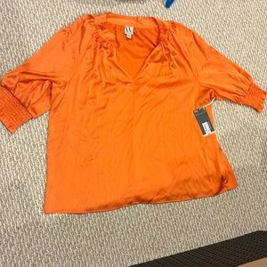 Worthington Orange Satin Blouse